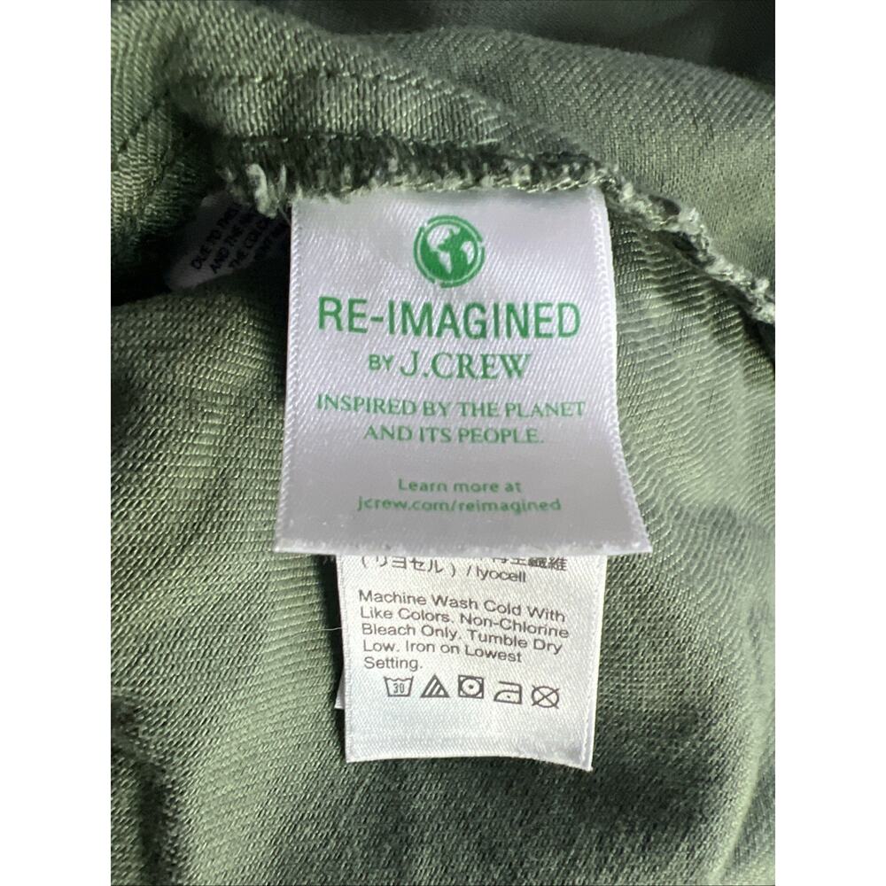 J. Crew womens 8 jumper zip front romper military utility green chino Y2K - Picture 8 of 11